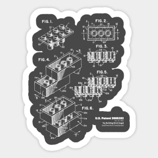 1961 Toy Building Brick (Lego) Patent Drawing - 001 Light Sticker